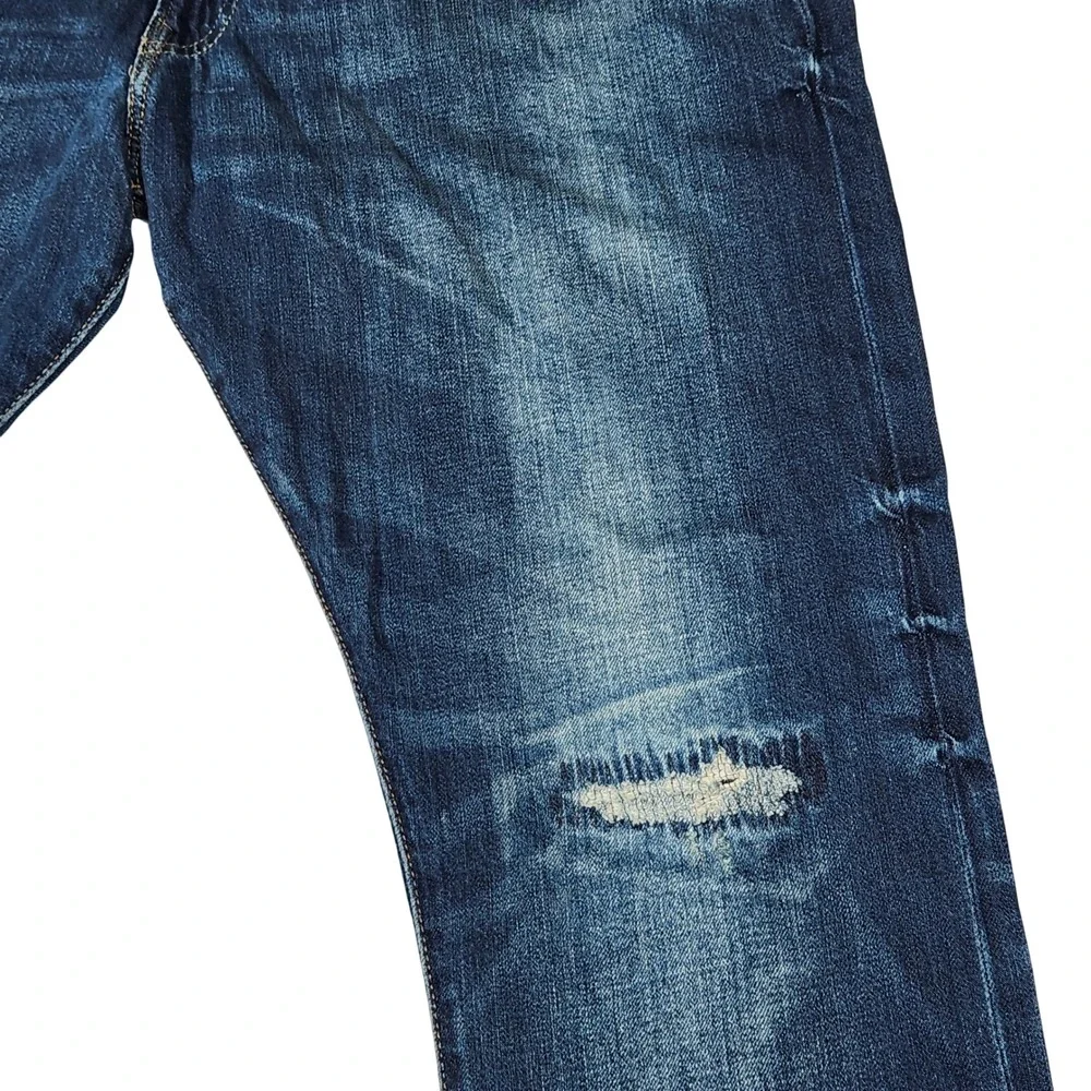 Polo Ralph Lauren Varick Slim Straight Jeans Dark Wash Distressed Mens 34x30 New